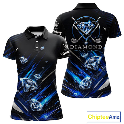 Funny Womens Diamond Golf Polo Shirt –  Performance Golf Shirt, Golf Top NHT878