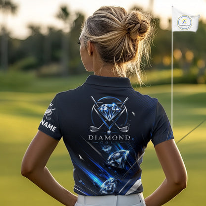 Funny Womens Diamond Golf Polo Shirt –  Performance Golf Shirt, Golf Top NHT878
