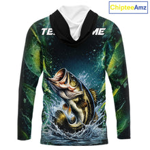 Load image into Gallery viewer, Largemouth Bass Fishing Black Green Camo Custom Name Fishing Shirts Jerseys  NHT456