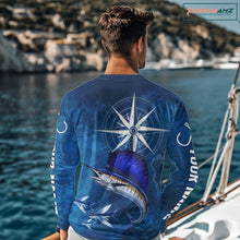 Load image into Gallery viewer, Sailfish Fishing Shirt Long Sleeve Gift For Men – Deep Sea Angler Ocean Compass Design 