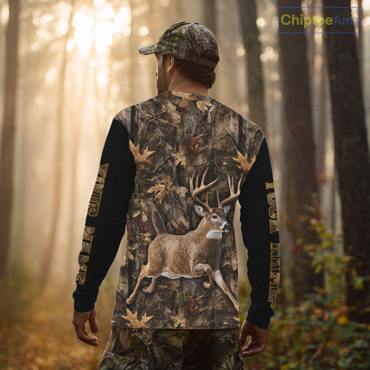 Forest Camo Deer Hunting Shirt, Deer Buck With Full All Over 3D For Deer Hunters NHT344