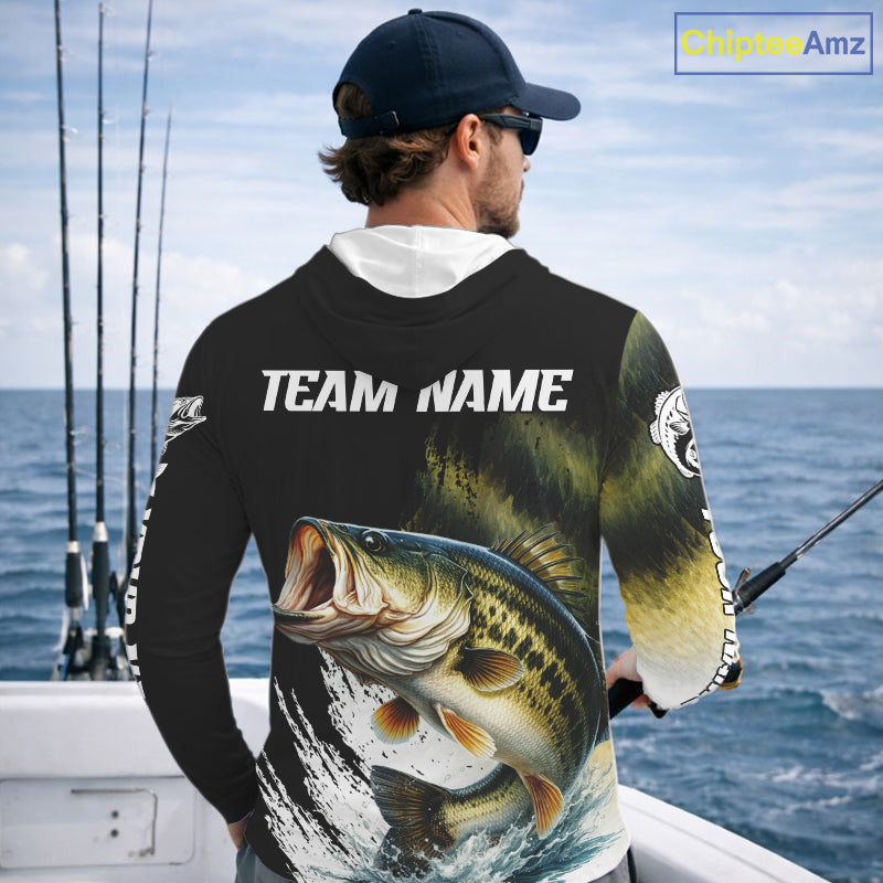 Largemouth Bass Fishing Shirts Hooded Long Sleeve For Men, Beautiful Bass Fishing Shirts  NHT529