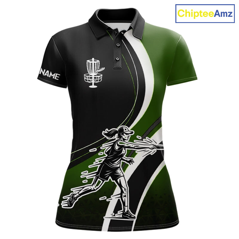 Green Womens Disc Golf Polo Shirt Customized Disc Golf Shirts For Women Disc Golfing Gifts NHT895
