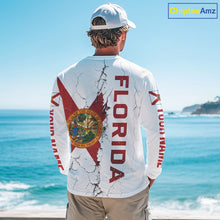 Load image into Gallery viewer, Florida Fishing Shirt Patriotic Florida Flag Long Sleeve UV Protection Fishing Jersey