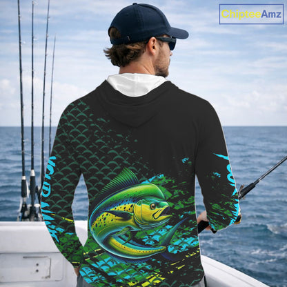 Mahi Mahi Fishing Custom 3D UV Protection Fishing Shirt, Mahi Mahi Long Sleeve Fishing Shirt NHT409