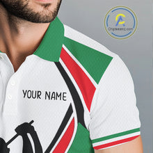 Load image into Gallery viewer, Mexican Flag White Golf Pattern Mens Polo Shirt Patriotic Mens Golf Shirt Mexico Golf Gifts NHT737