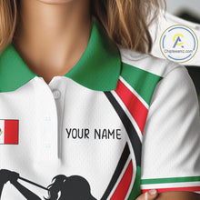 Load image into Gallery viewer, Mexican Flag White Golf Pattern Womens Polo Shirt Patriotic Womens Golf Shirt Mexico Golf Gifts NHT737