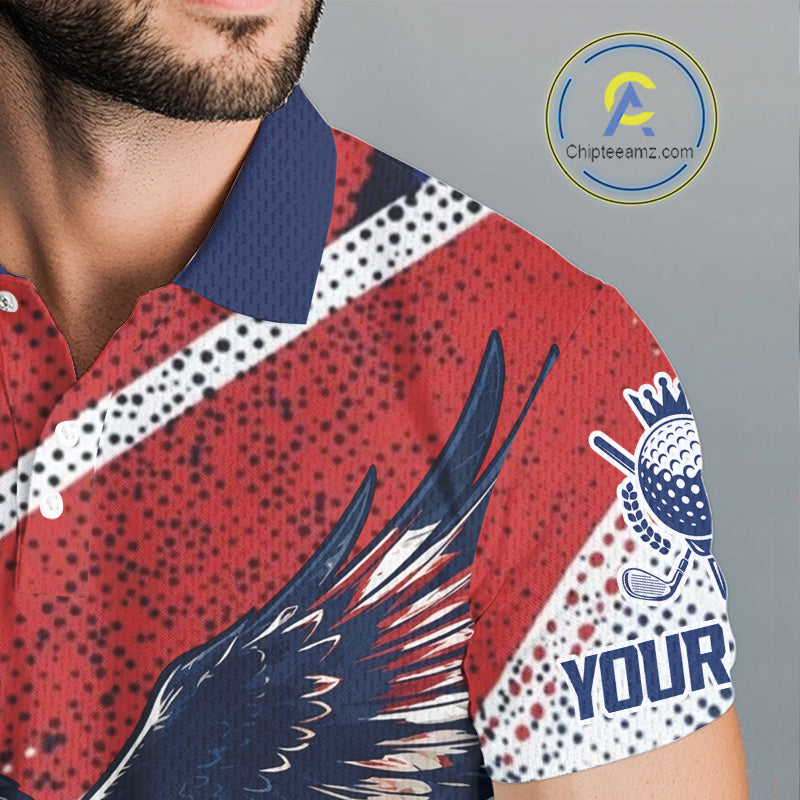 Mens Golf Polo Shirt Custom American Eagle Golf Shirts Personalized Golf Clubs Team Golf Top NHT902