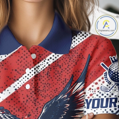 Womens Golf Polo Shirt Custom American Eagle Golf Shirts Personalized Golf Clubs Team Golf Top NHT902