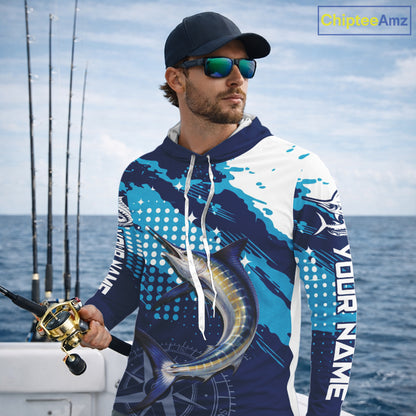 Custom Marlin Long Sleeve Fishing Shirts For Men, Design Marlin Fishing Jerseys NHT466
