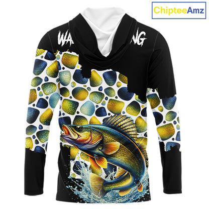 Personalized Walleye Fishing Shirt Long Sleeve, Fishing Shirts For Men NHT413