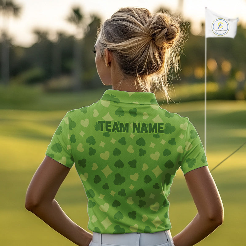 Personalized Poker Green Womens Golf Polo Shirt, Funny Golf Top For Family Team Shirt NHT756
