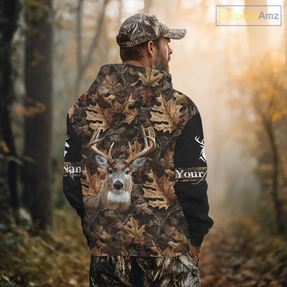 Deer Hunting Hunting Camo Brown Black Customize Name 3D All Over Printed Shirts NHT301