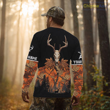 Load image into Gallery viewer, Skull Deer Hunting Custom Name Orange Camo Shirt, Deer Hunting Clothing, Hunting Gift NHT237