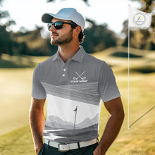 Load image into Gallery viewer, Personalized Golf Polo Shirt Custom Name Golf Club Polo For Men Golf Tournament Apparel|Gray 