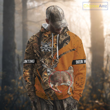Load image into Gallery viewer, Orange Camo Deer Hunting Shirt, Deer with Scope Silhouette, Whitetail Season NHT238
