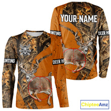 Load image into Gallery viewer, Orange Camo Deer Hunting Shirt, Deer with Scope Silhouette, Whitetail Season NHT238