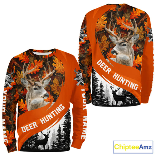 Personalized Deer Hunting Orange Camo Shirts, Season Deer Hunting, Deer Hunting Gift NHT310