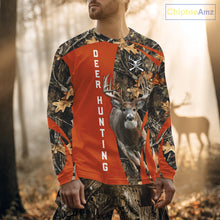 Load image into Gallery viewer, Deer Hunting 3D All Over Printed Orange Autumn Leaves Camo Shirts, Best Hunting Shirt NHT312
