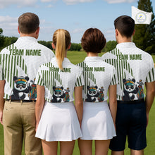 Load image into Gallery viewer, Custom Name Cool Panda Womens Golf Polo Shirt, Funny Bamboo Panda Golfing Apparel NHT956