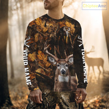 Load image into Gallery viewer, Whitetail Deer Hunting Custom Name Camo Shirt, Personalized Deer Hunting Clothing NHT257
