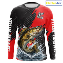 Load image into Gallery viewer, Walleye Fishing Long Sleeve Tournament Shirts, Personalized Walleye Fishing Jerseys NHT585