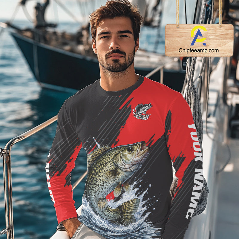 Crappie Fishing Long Sleeve Tournament Shirts, Personalized Crappie Fishing Jerseys NHT586