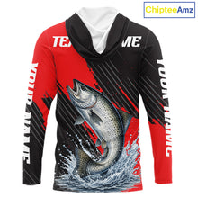 Load image into Gallery viewer, Hooded Chinook Salmon Fishing Long Sleeve Tournament Shirts, Personalized Salmon Fishing Jerseys NHT587