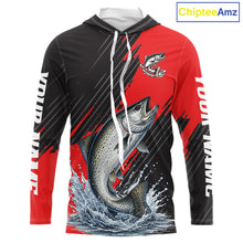 Load image into Gallery viewer, Hooded Chinook Salmon Fishing Long Sleeve Tournament Shirts, Personalized Salmon Fishing Jerseys NHT587