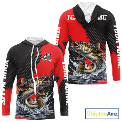 Hooded Catfish Fishing Long Sleeve Tournament Shirts, Personalized Catfish Fishing Jerseys NHT589
