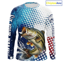 Load image into Gallery viewer, Design Texas Flag Bass Fishing Shirts, Texas Bass Fishing Shirts Long Sleeve  NHT603