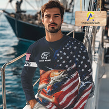 Load image into Gallery viewer, Redfish Fishing Shirts Long Sleeve American USA Flag Camo, Fishing Jersey For Men NHT962
