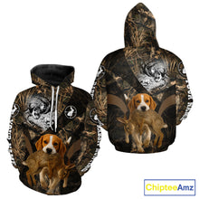 Load image into Gallery viewer, Personalized Rabbit Hunting Beagle Dog Camouflage Custom Name 3D Shirts, Rabbit Hunting Gifts NHT326