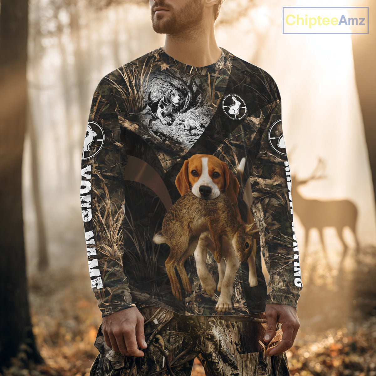 Personalized Rabbit Hunting Beagle Dog Camouflage Custom Name 3D Shirts, Rabbit Hunting Gifts NHT326