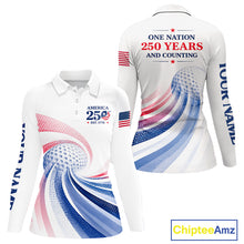 Load image into Gallery viewer, Women's Custom America 250Th Anniversary Golf Polo - Patriotic USA Flag Personalized Performance Jersey