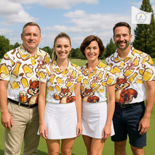 Load image into Gallery viewer, Custom Funny Squirrel Women's Golf Polo Shirts - Personalized Beer Lover Performance Jersey
