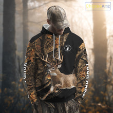 Load image into Gallery viewer, Whitetail Deer Hunting Black Brown Camo 3D All Over Print, Hunting Clothes for Deer Season NHT261