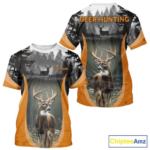 Custom Whitetail Deer Hunting Custom Name Camo Shirt, Deer Hunting Apparel, Hunting Gift NHT265
