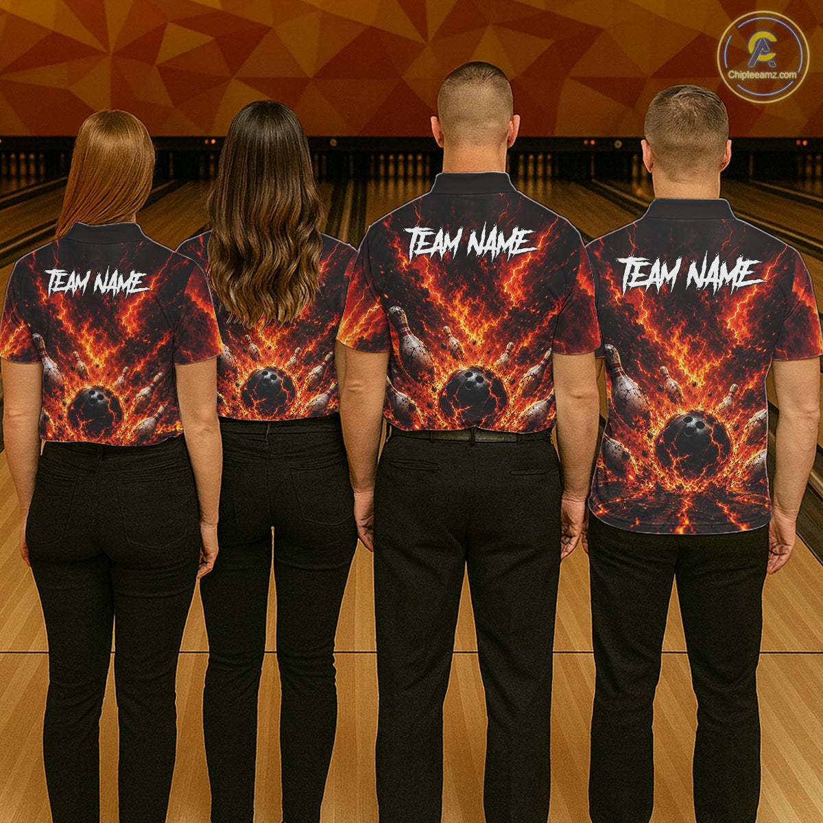 Custom Eagle Fire Flame Personalized Bowling Polo & Quarter-Zip Shirt Gift For Men NHT1159