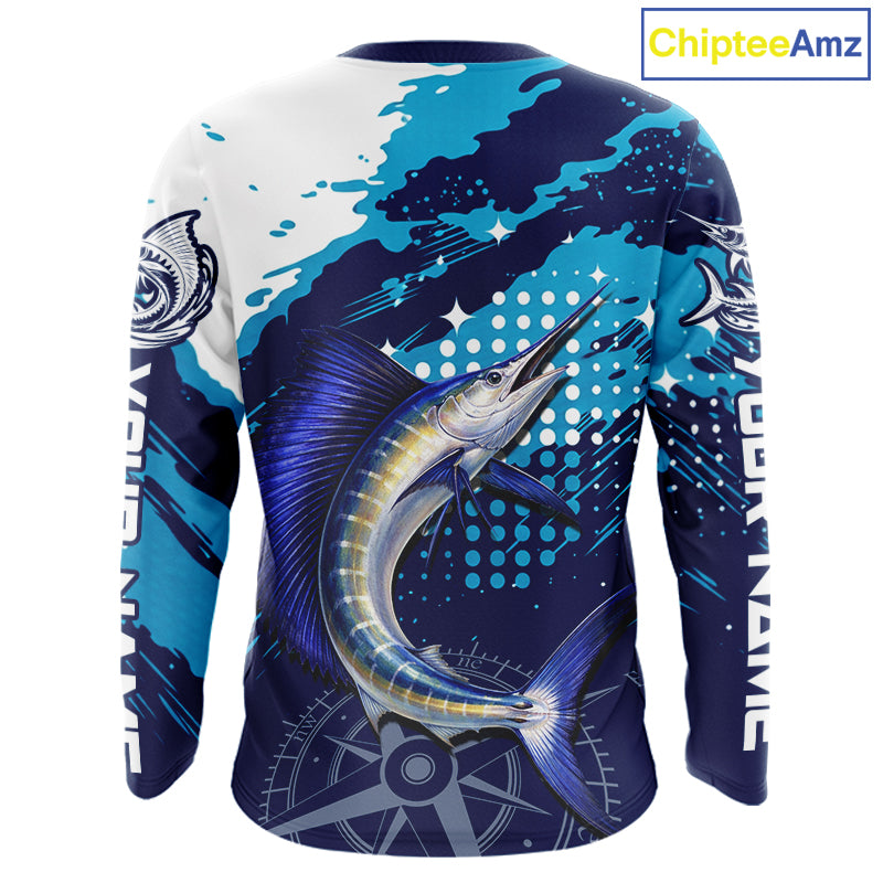 Custom Sailfish Long Sleeve Fishing Shirts For Men, Design Sailfish Fishing Jerseys NHT632