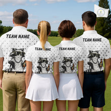 Load image into Gallery viewer, Funny Raccoon Golf Polo Shirt Custom Team Name Personalized Golf Team Polo Gift For Men NHT999