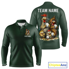 Load image into Gallery viewer, Funny Chicken Golf Polo Shirt Custom Team Name Personalized Golfer Polo Funny Rooster Golf