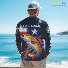 Load image into Gallery viewer, Personalized Redfish Long Sleeve Performance Fishing Shirts, Redfish Custom Texas Fishing Jersey NHT503