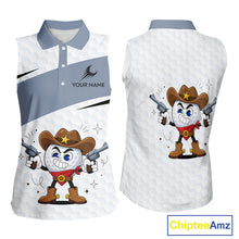 Load image into Gallery viewer, Funny Sleeveless Women Golf Polo Shirts Custom Cowboy Golf Ball Golf Outfits, Best Golf Gifts NHT860