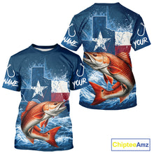 Load image into Gallery viewer, Texas Flag Redfish Fishing Jersey Short Sleeve Fishing T-Shirts , Saltwater Angler Gift For Men 