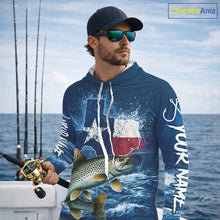 Load image into Gallery viewer, Texas Flag Speckled Trout Fishing Jersey Performance Fishing Shirt, Saltwater Angler Gift For Men 