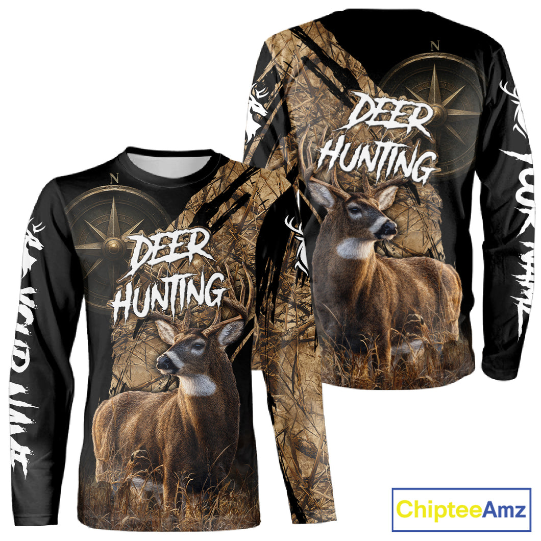 Custom Deer Hunting Shirt with Compass Design, Best for Hunting Season NHT287