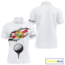 Load image into Gallery viewer, Florida Flag Personalized Golf Pattern Ball Polo Shirts Patriotic Golf Shirts For Mens NHT675