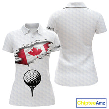 Load image into Gallery viewer, Canada Flag Personalized Golf Pattern Ball Polo Shirts Patriotic Golf Shirts For Womens NHT677