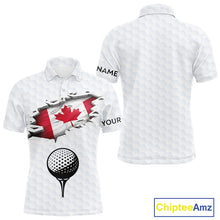 Load image into Gallery viewer, Canada Flag Personalized Golf Pattern Ball Polo Shirts Patriotic Golf Shirts For Mens NHT677